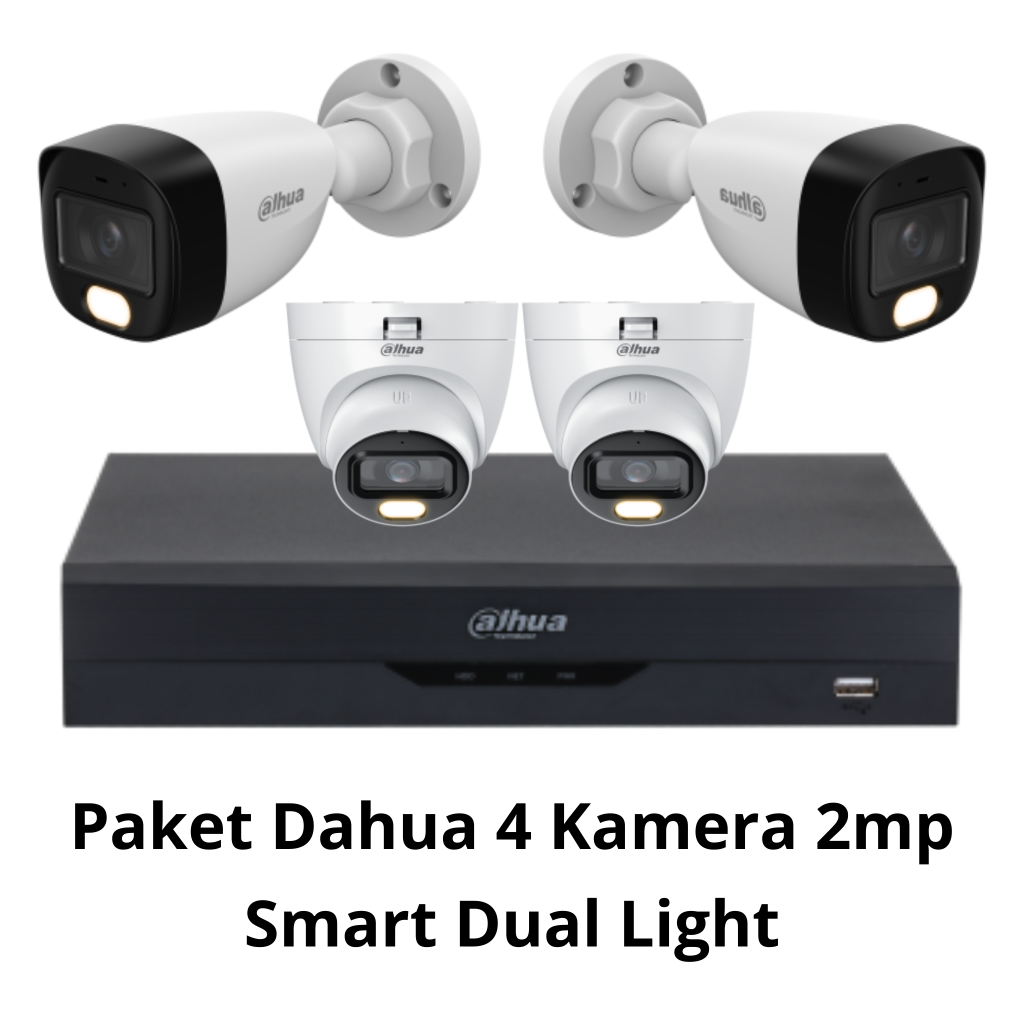 Paket Cctv Lampung - Dahua 4 Kamera 2mp Dual Light